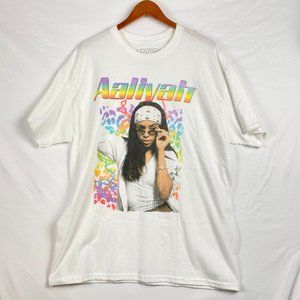 Aaliyah Pastel Story Graphic Men's Tee Size XL NWOT